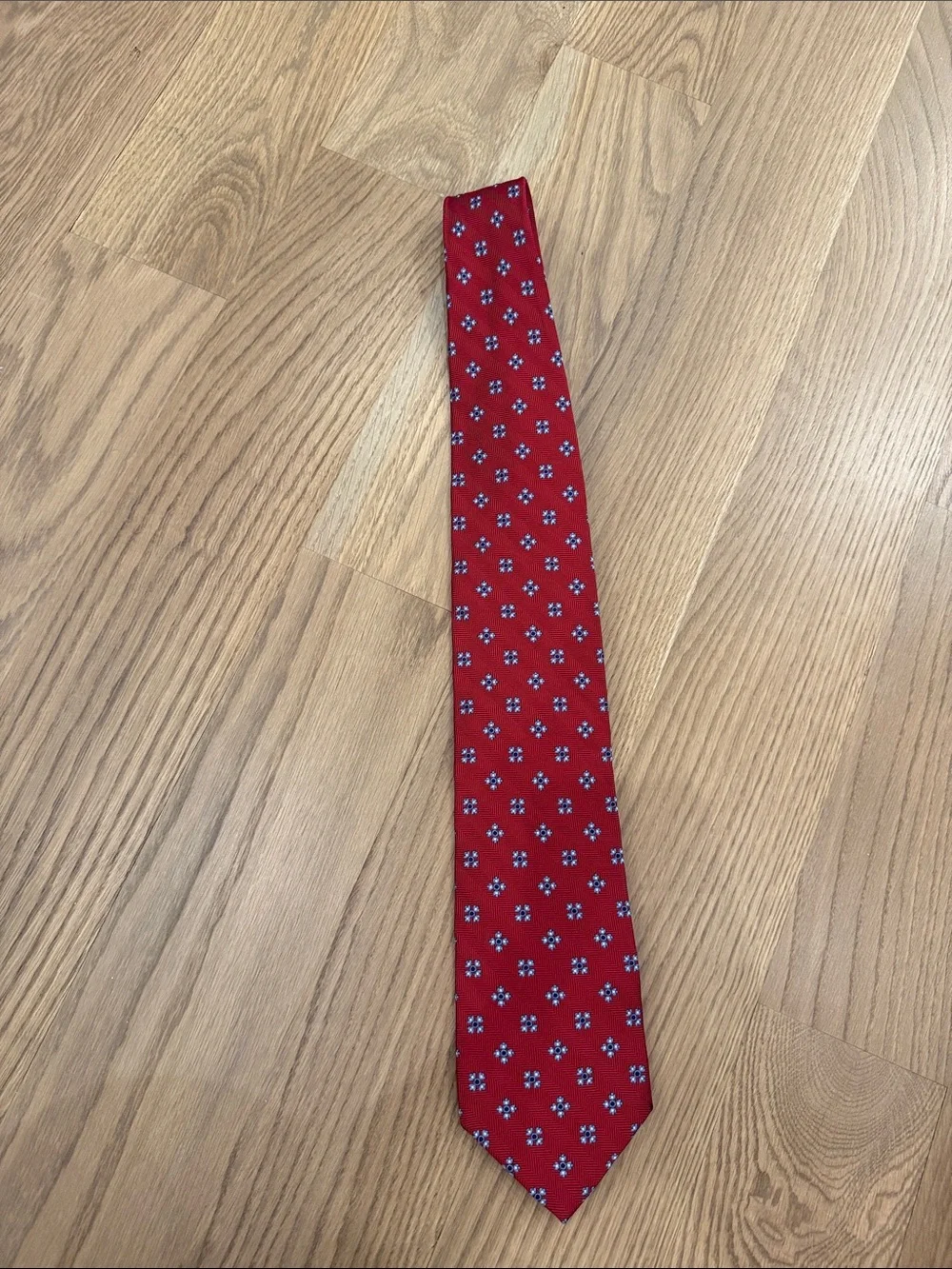 Brooks Brothers Red Silk Geometric Floral Tie